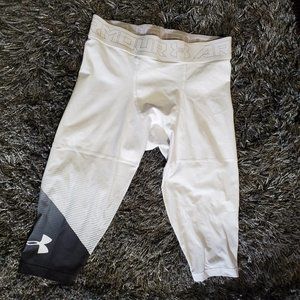 Under Armour Men's White and Black Compression Pants